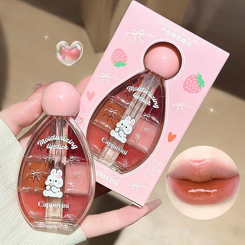 Lip Tint Korean - 6 Renkli Ayna Dudak Parlatıcısı Paleti