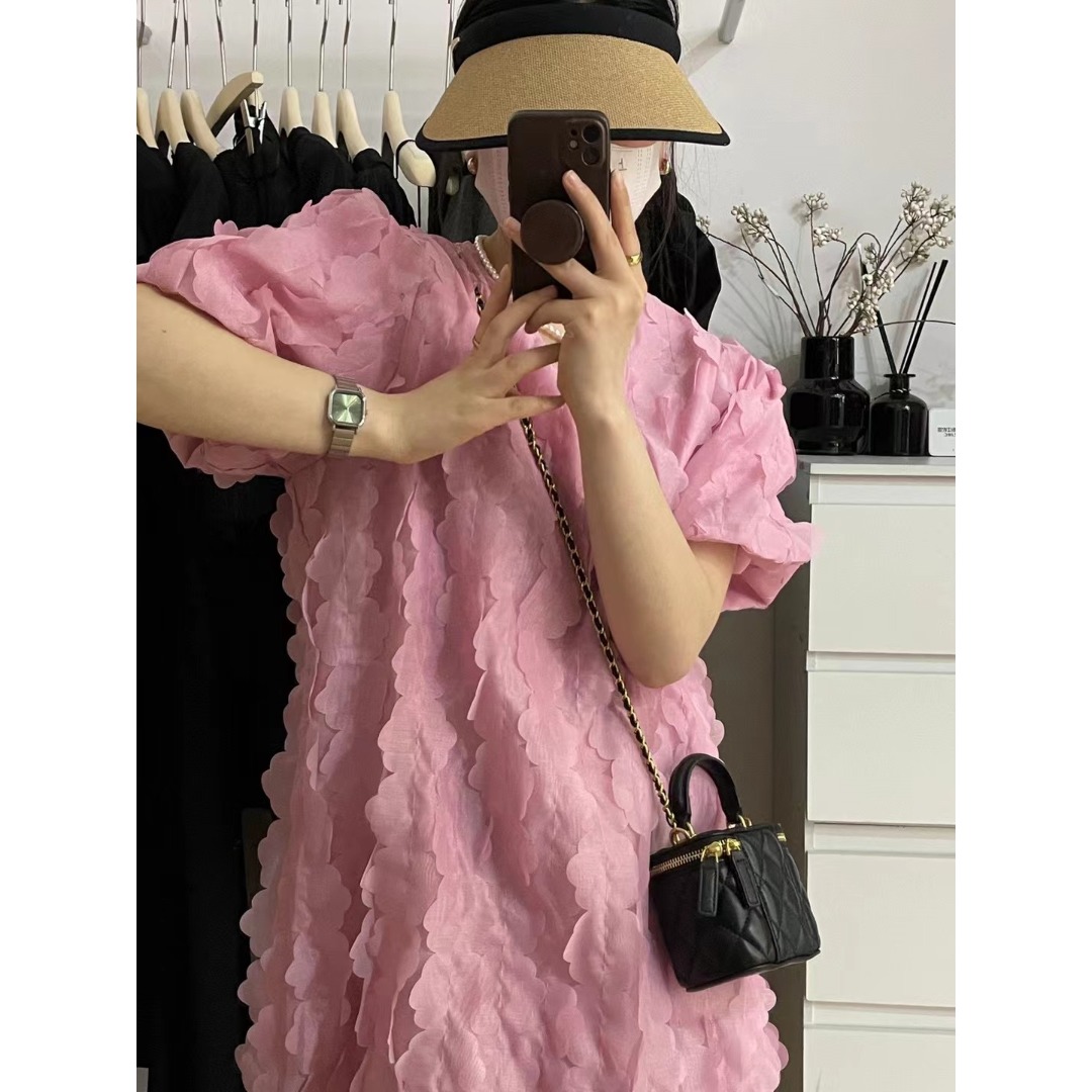 Çiçekli Balon Kol Elbise Kore  - Korean Daily Lifestyle incelemesi ve fiyatı